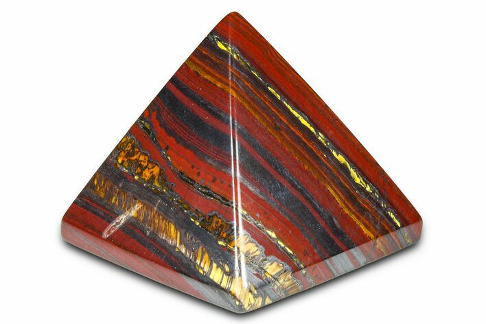 Polished Tiger Iron Stromatolite Pyramid - Billion Years #379606
